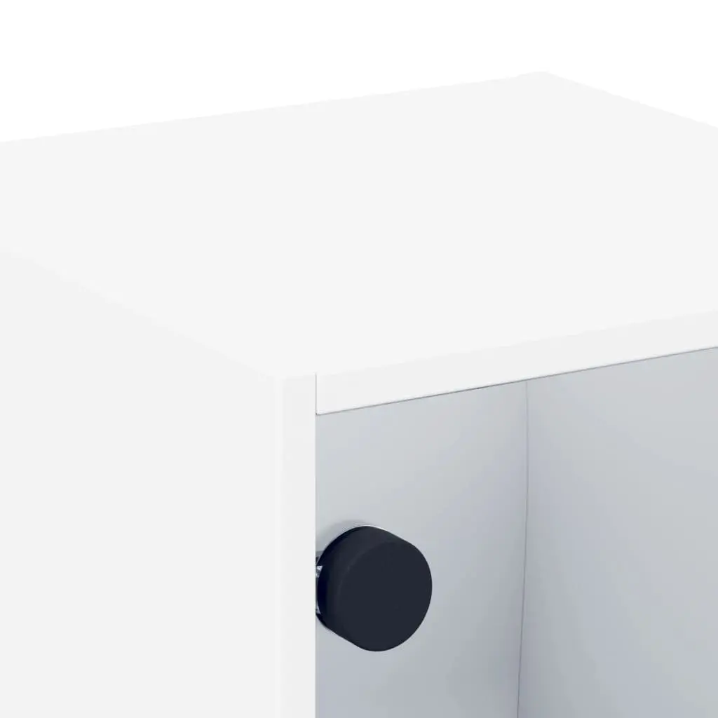 Bedside Cabinet Engineered Wood Wall-Mounted Storage Organiser White 35x37x35cm 2 Piece
