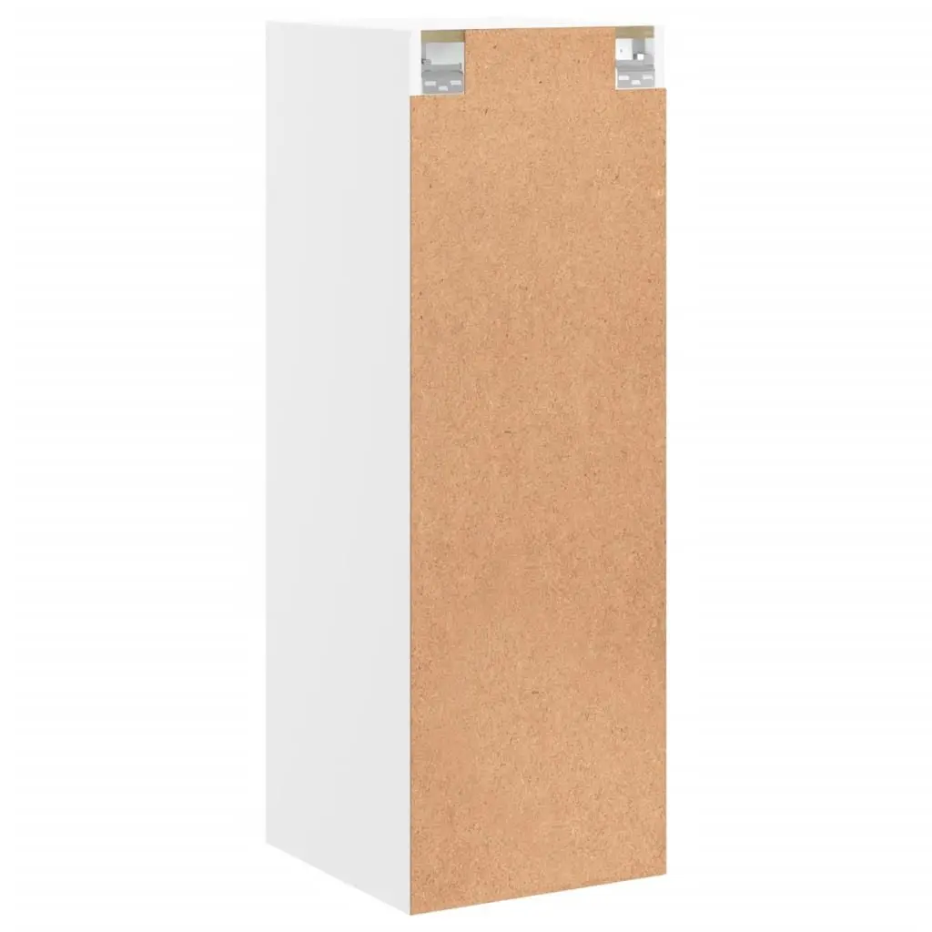 Wall Cabinet with Glass Doors White Storage Unit 35x37x100cm Organiser