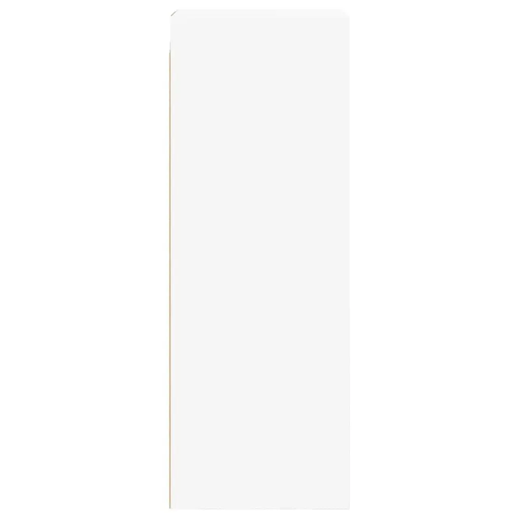 Wall Cabinet with Glass Doors White Storage Unit 35x37x100cm Organiser