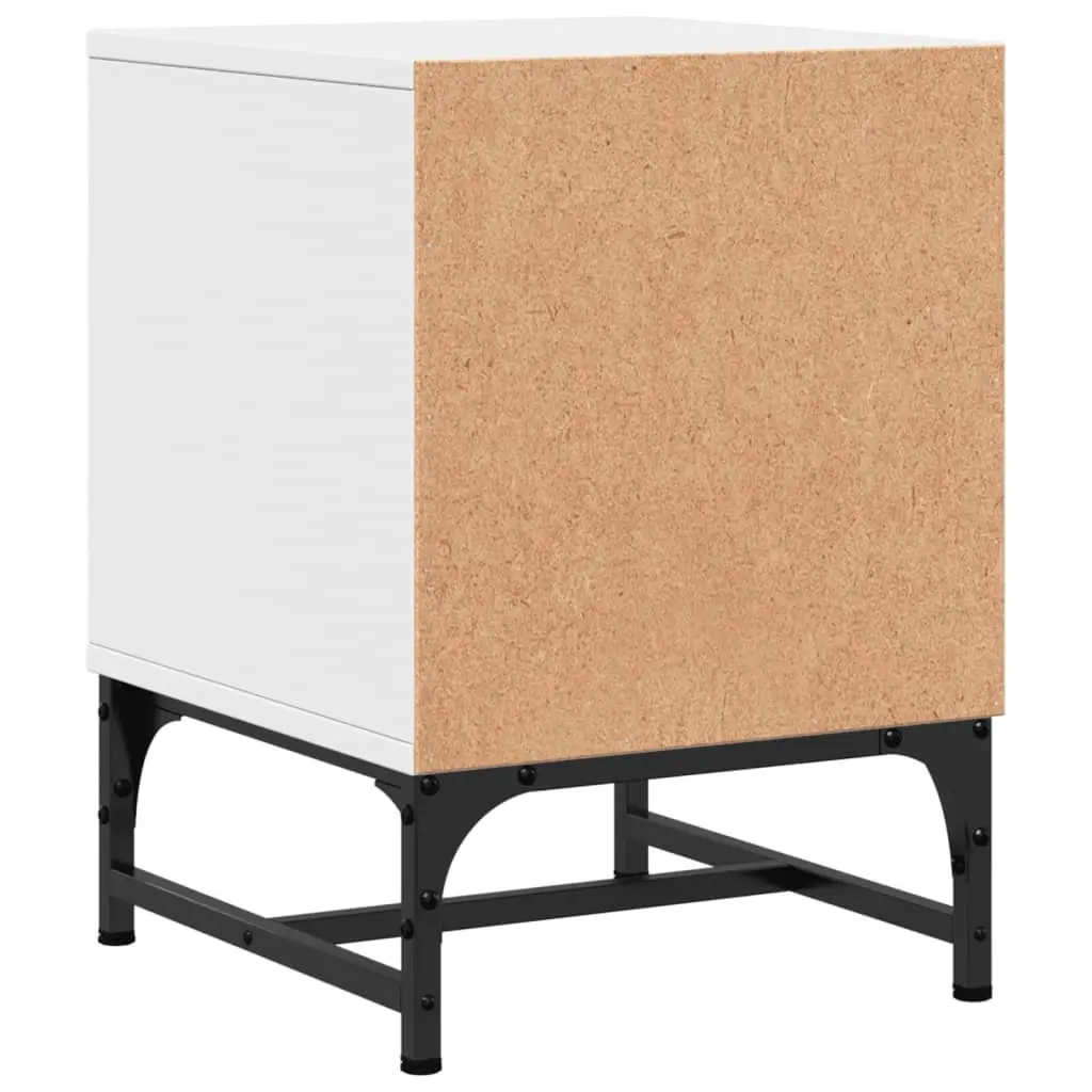 White Bedside Table Cabinets with Glass Doors