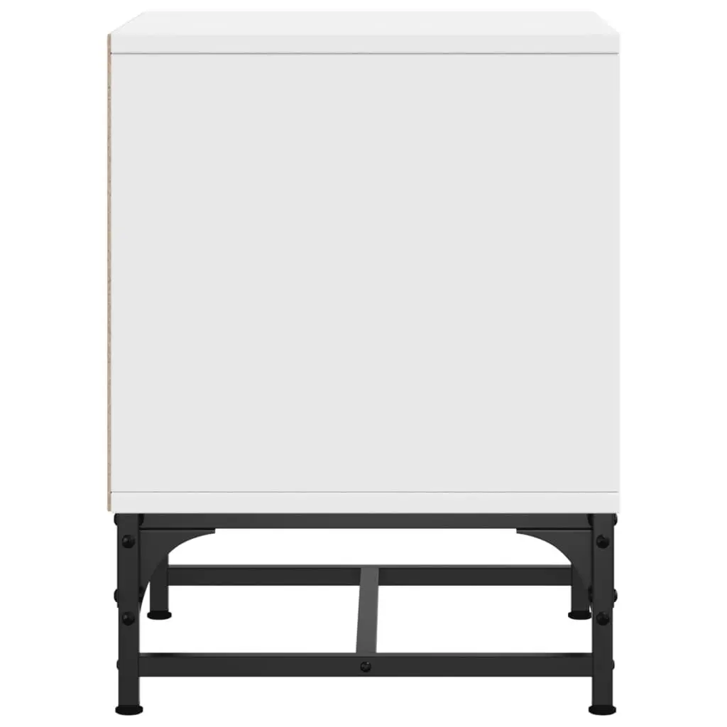 White Bedside Table Cabinets with Glass Doors