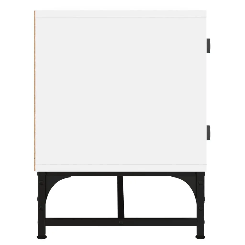 TV Cabinet Engineered Wood 102 x 37 x 50 cm White Glass Doors