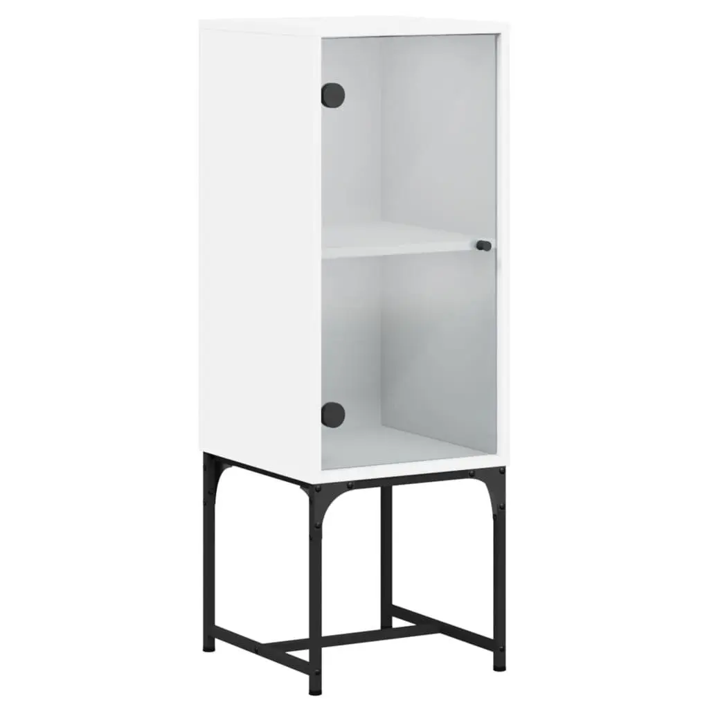 Side Cabinet with Glass Doors for Storage