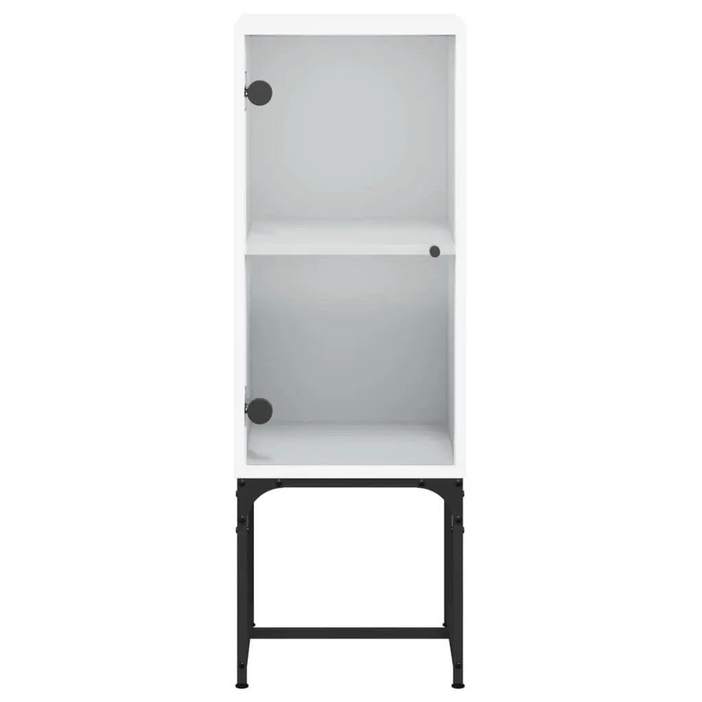 Side Cabinet with Glass Doors for Storage