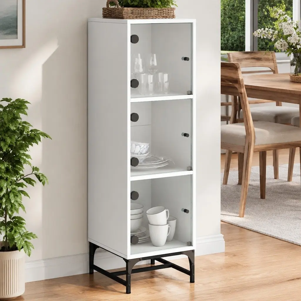 Highboard Cabinet Engineered Wood 35x37x120cm White