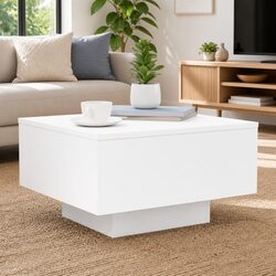 Sturdy White Modern Coffee Table for Living Rooms