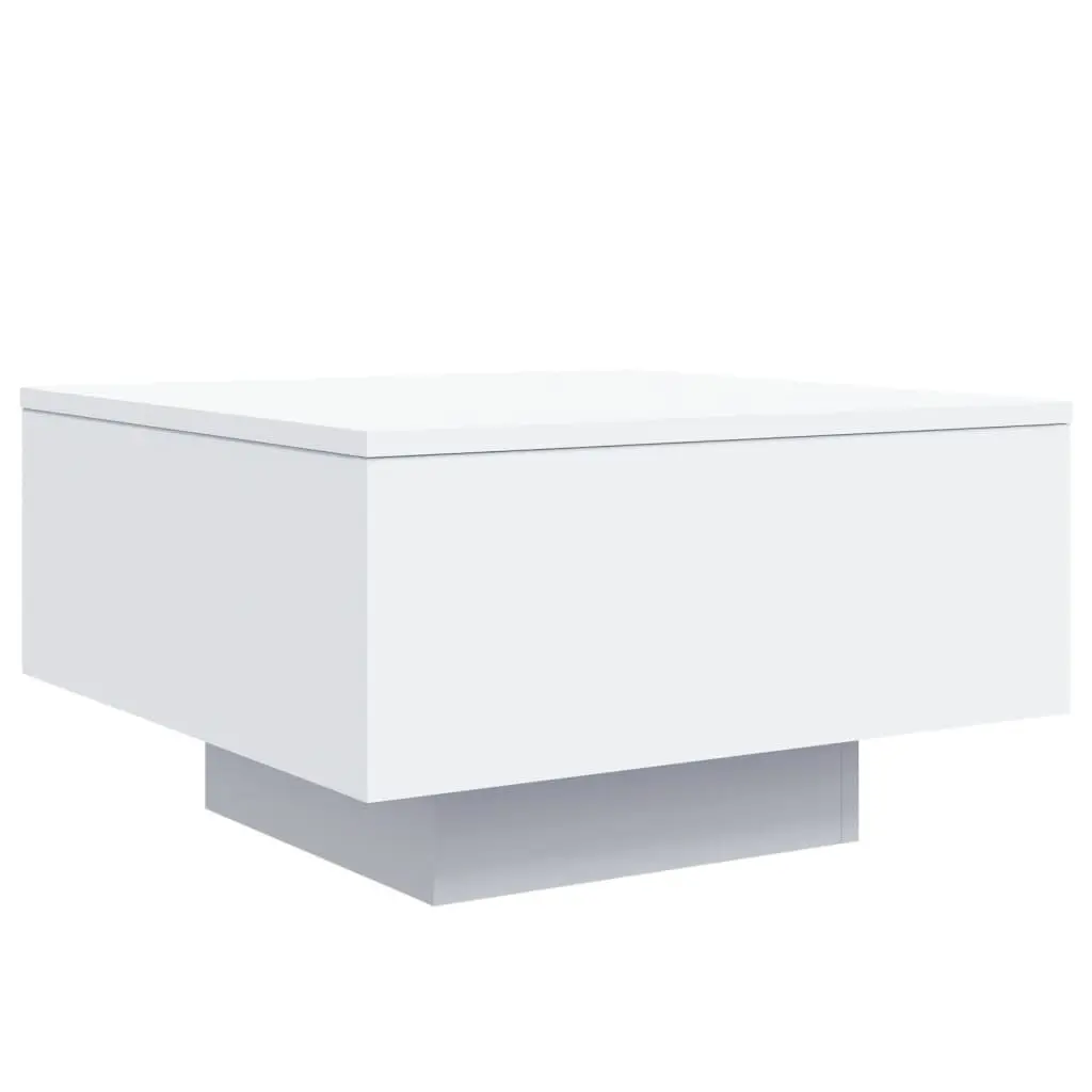 White Coffee Table with Adjustable RGB LED Lights