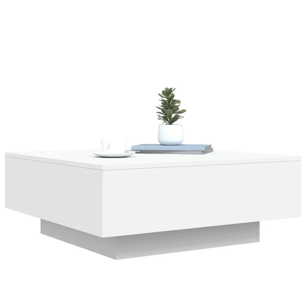 White Coffee Table with Custom RGB LED Lighting