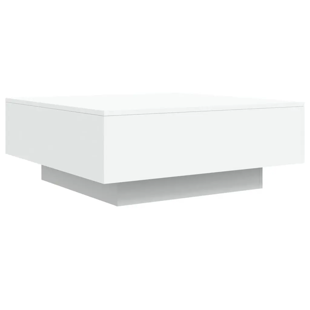 White Coffee Table with Custom RGB LED Lighting