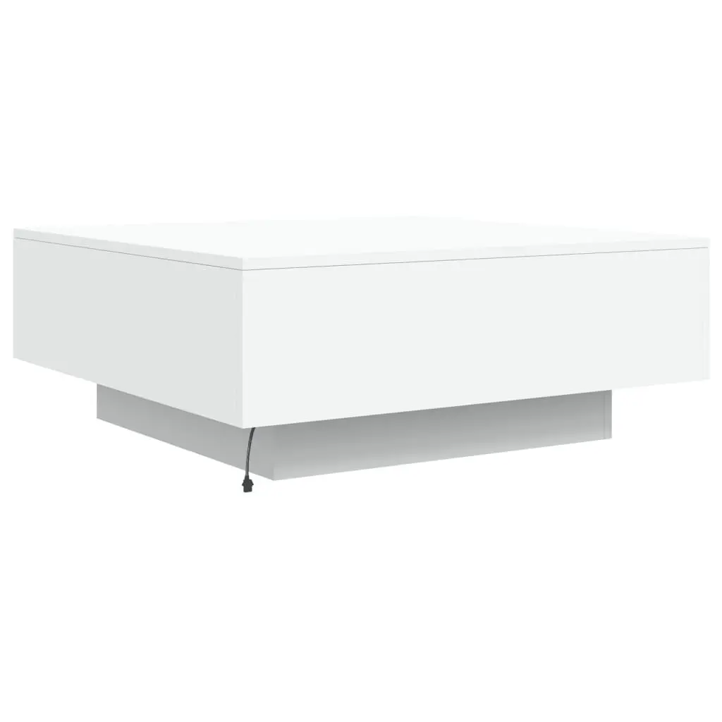 White Coffee Table with Custom RGB LED Lighting