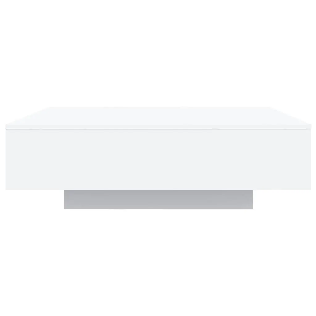 White Modern Coffee Table with Custom RGB LED Lighting