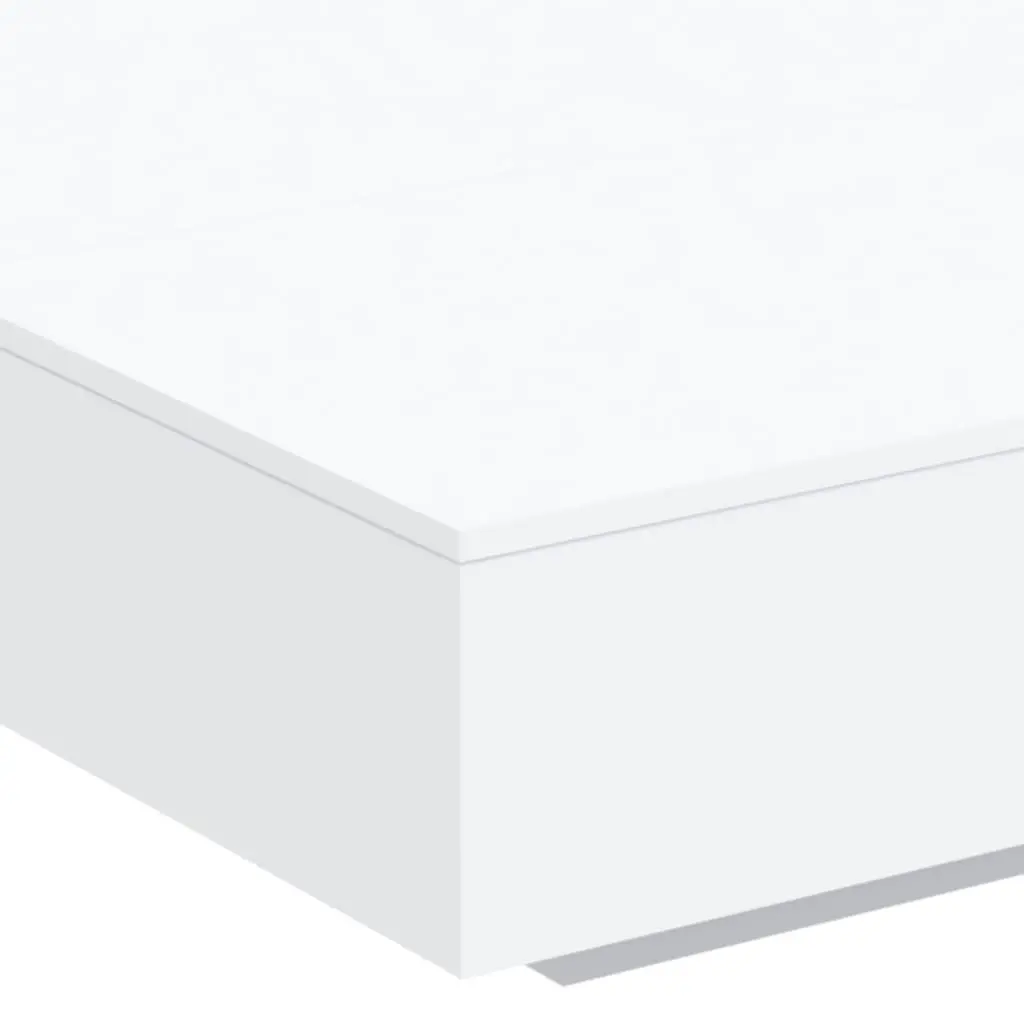 White Modern Coffee Table with Custom RGB LED Lighting