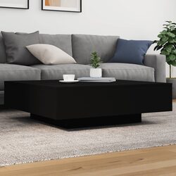 Sturdy Black Coffee Table with Customizable RGB LED Lighting