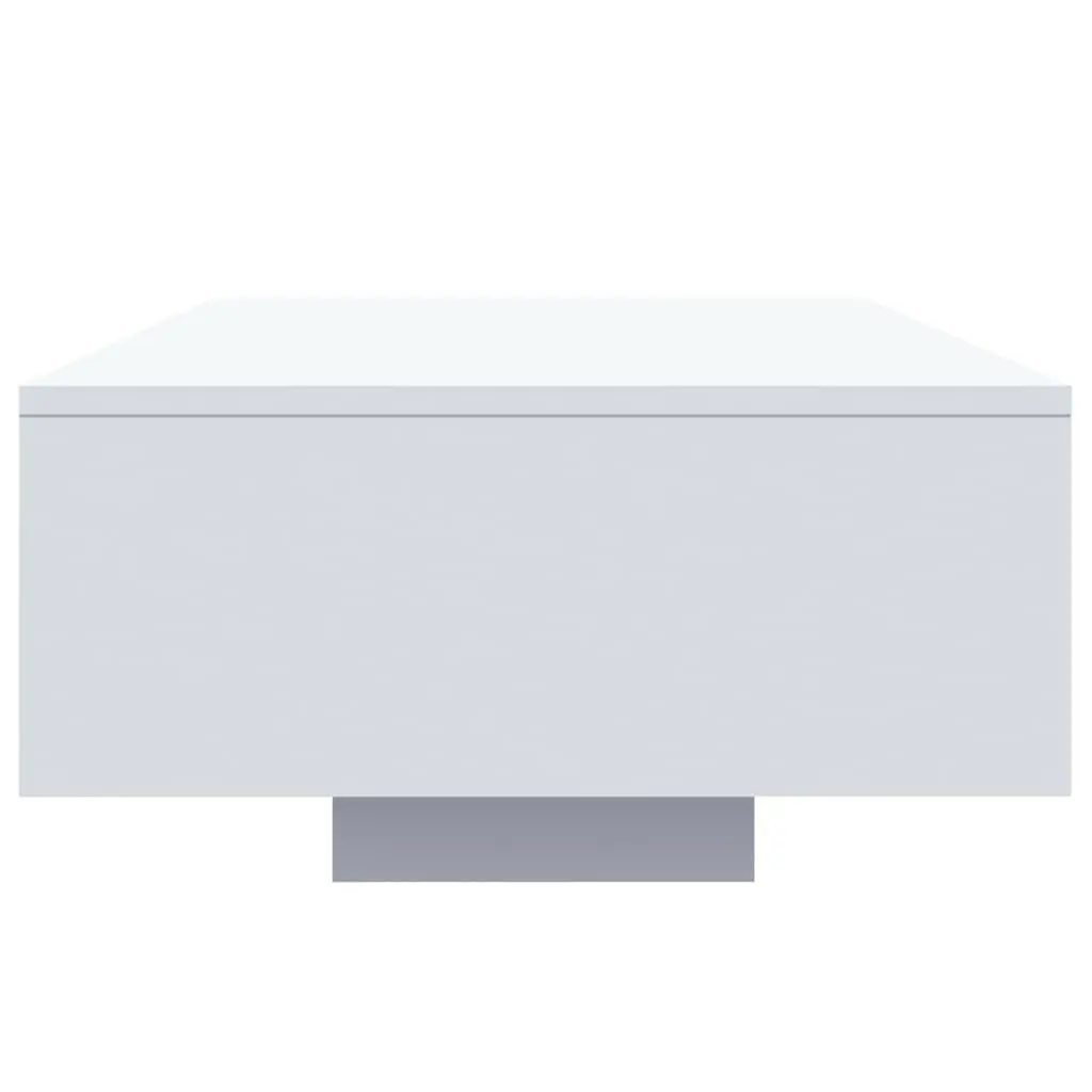 Coffee Table with RGB LED Lights Modern Living Room Accent White 85x55x31cm