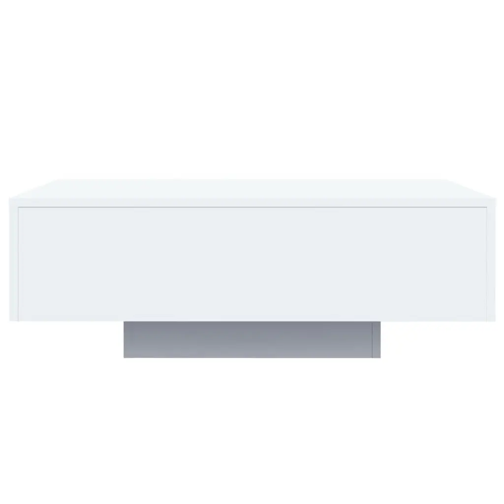 Coffee Table with RGB LED Lights Modern Living Room Accent White 85x55x31cm