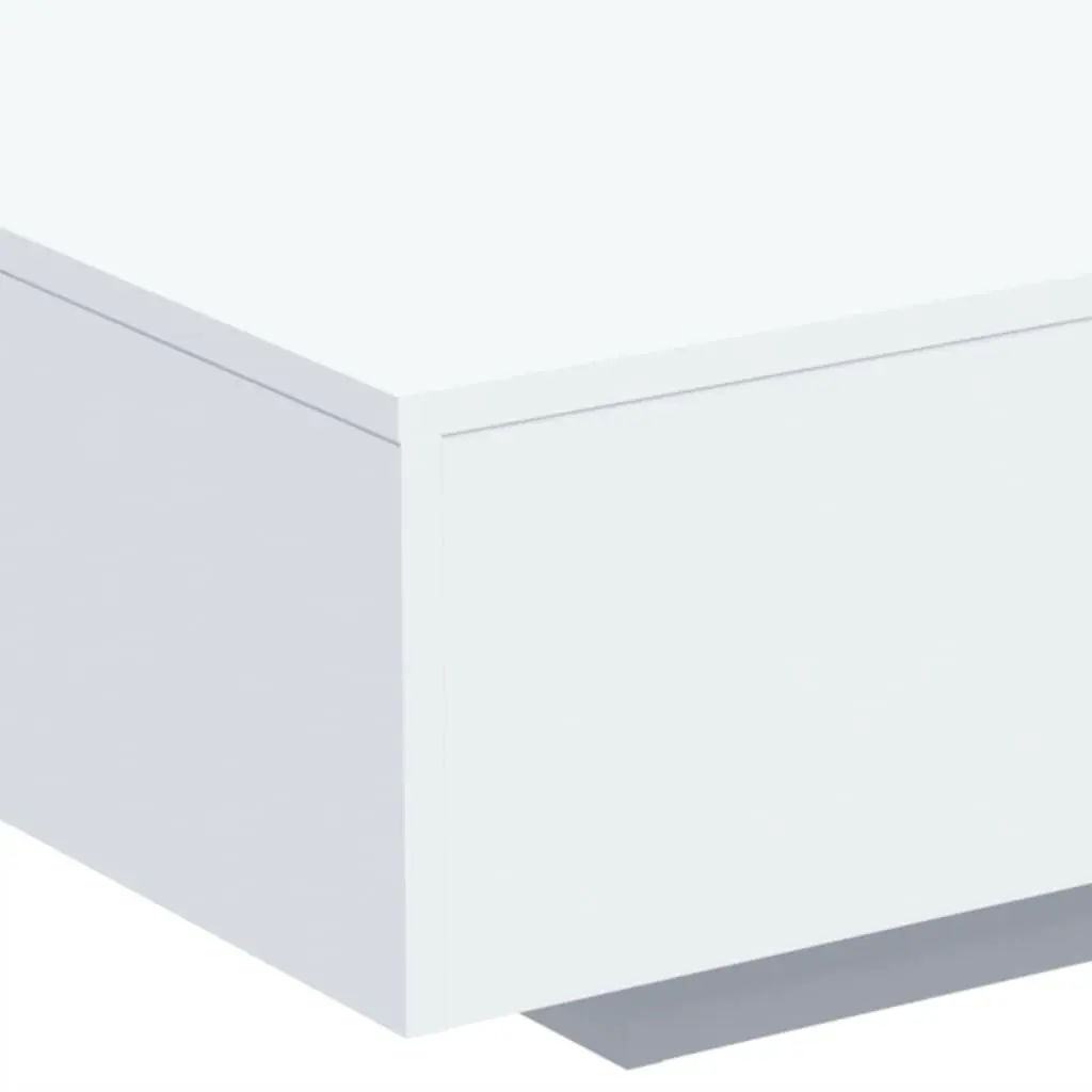Coffee Table with RGB LED Lights Modern Living Room Accent White 85x55x31cm