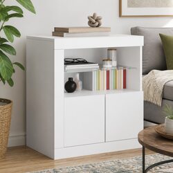 Stylish White Sideboard with RGB LED Lighting