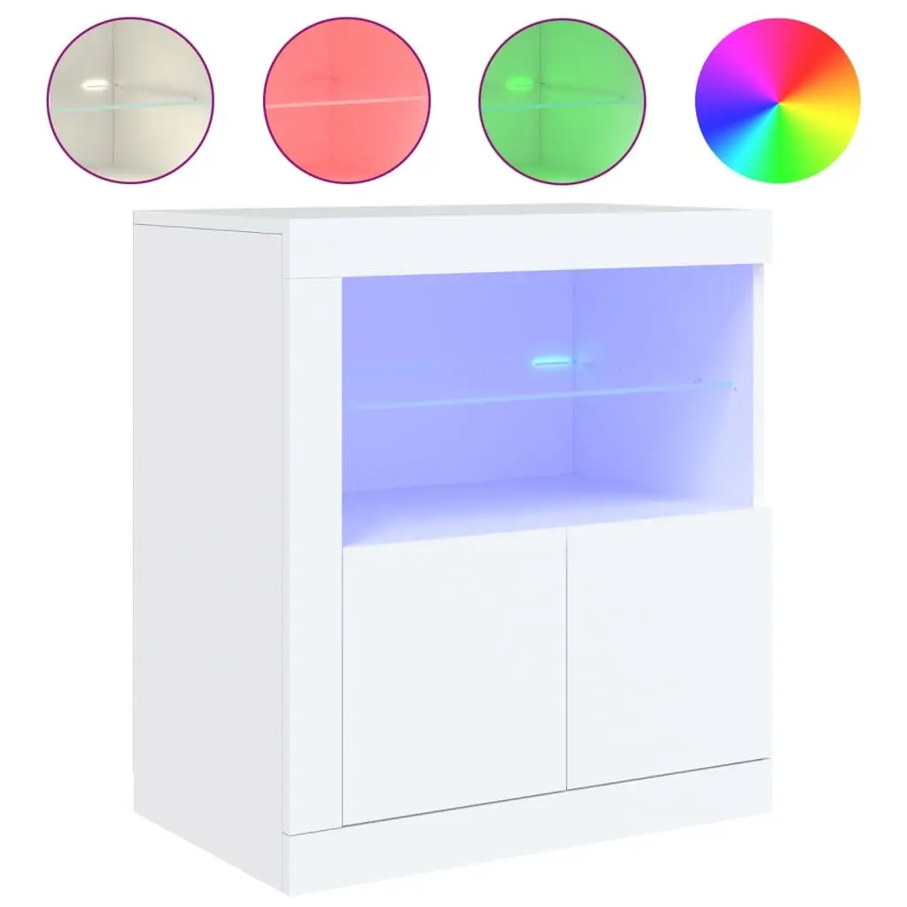 White Sideboard with RGB LED Lighting
