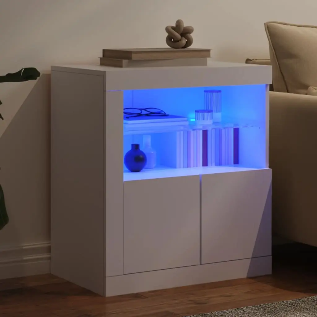 White Sideboard with RGB LED Lighting