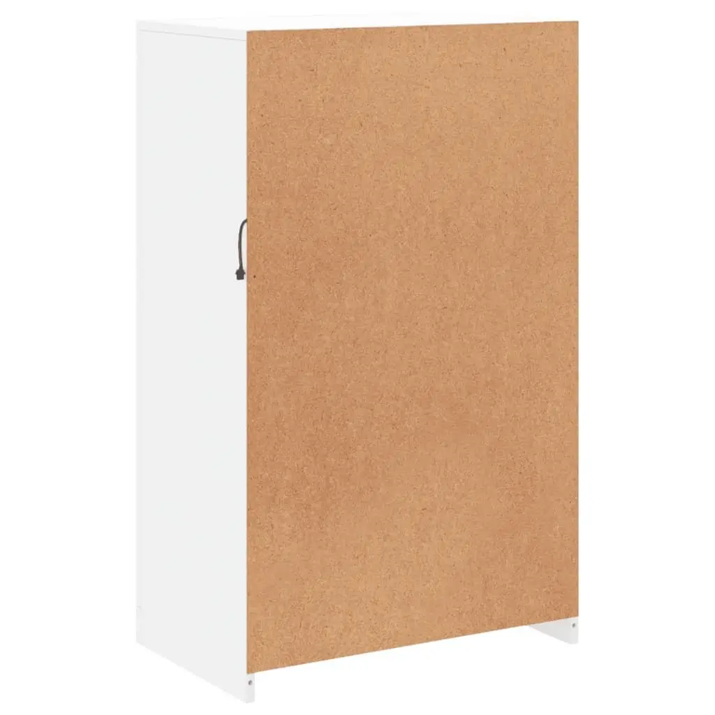 Side Cabinet with RGB LED Lighting in White