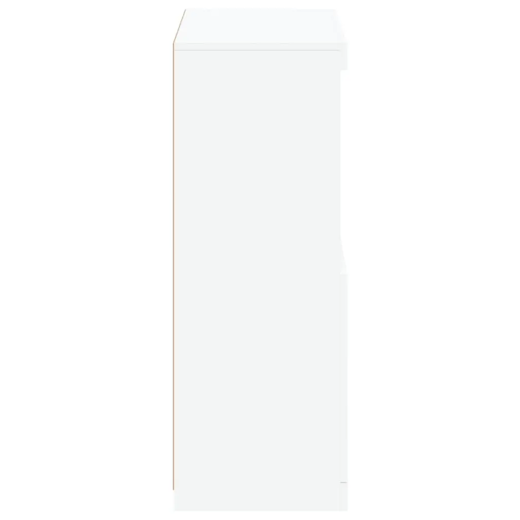 Side Cabinet with RGB LED Lighting in White