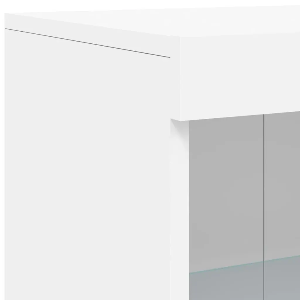 Side Cabinet with RGB LED Lighting in White