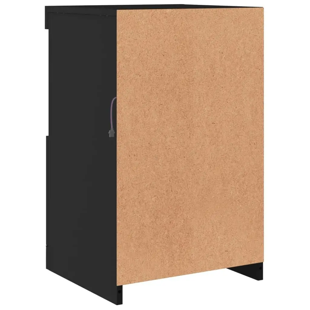 Side Storage Cabinet with RGB LED Lights in Black