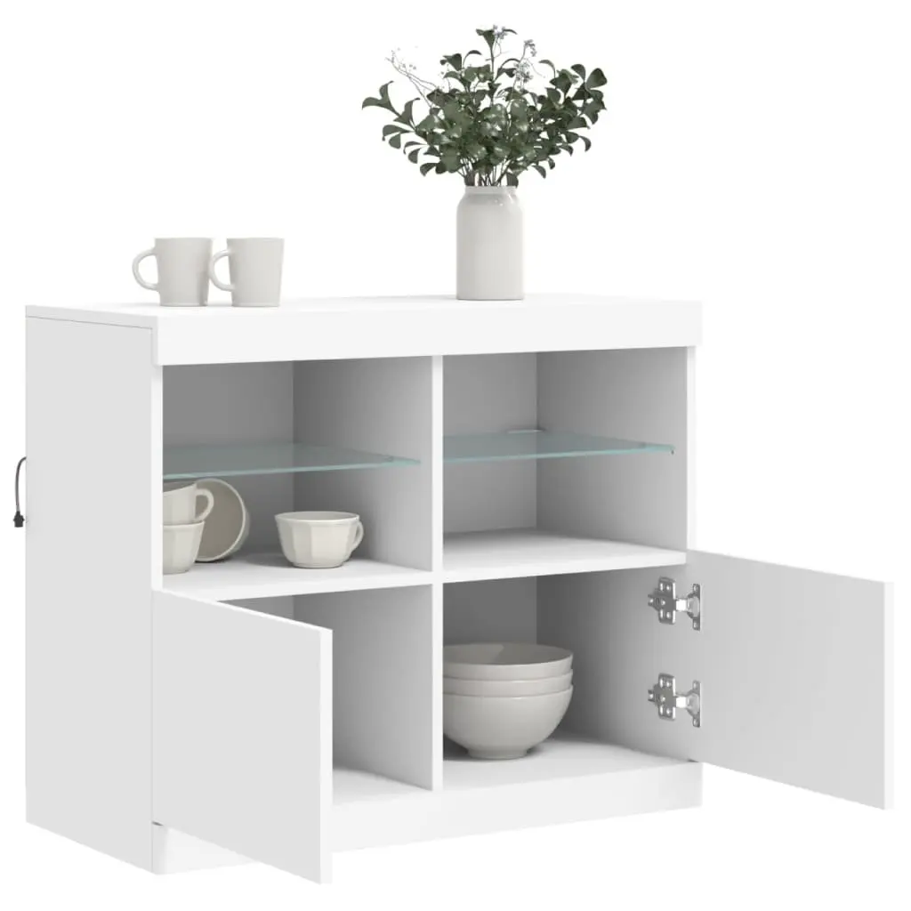 White Sideboard Cabinet with RGB LED Lights