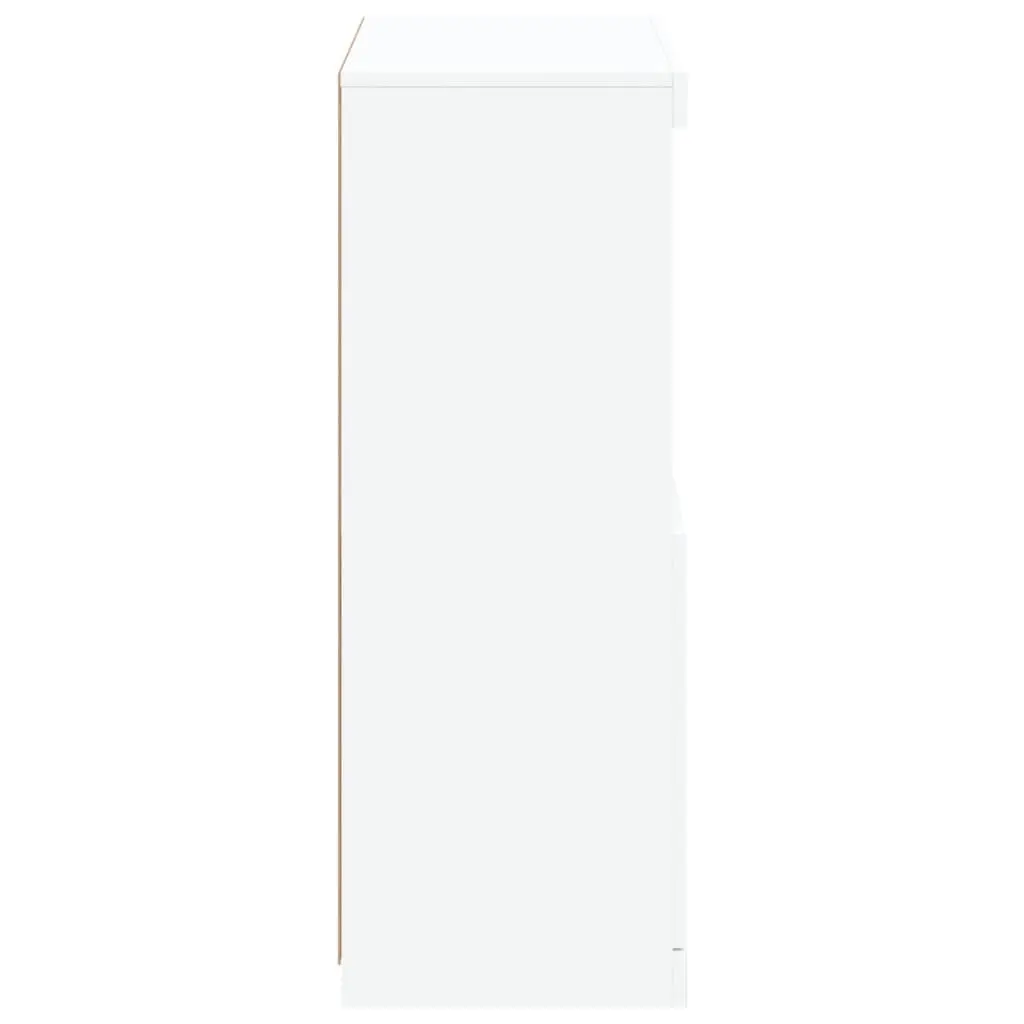 Sideboard Engineered Wood 60.5W x 37D x 100H cm White with RGB LED Lights