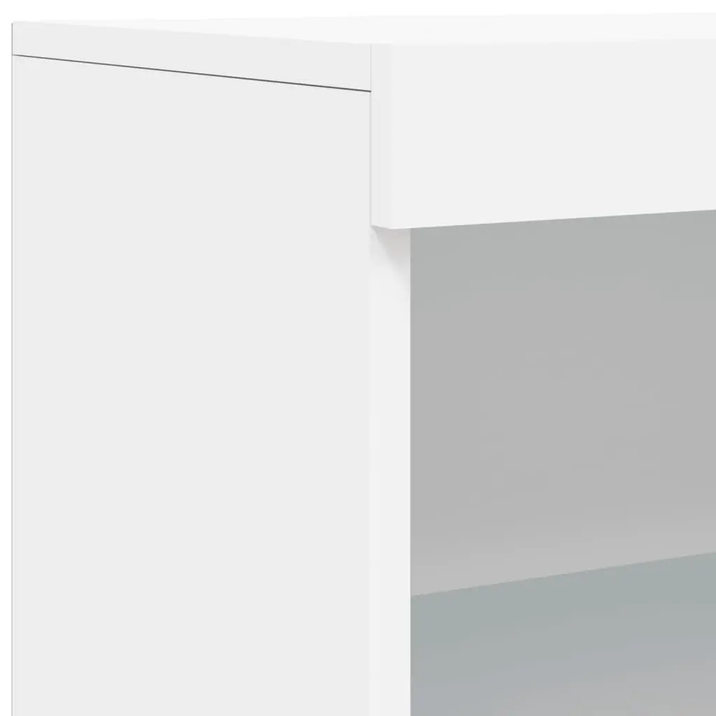 Sideboard Engineered Wood 60.5W x 37D x 100H cm White with RGB LED Lights