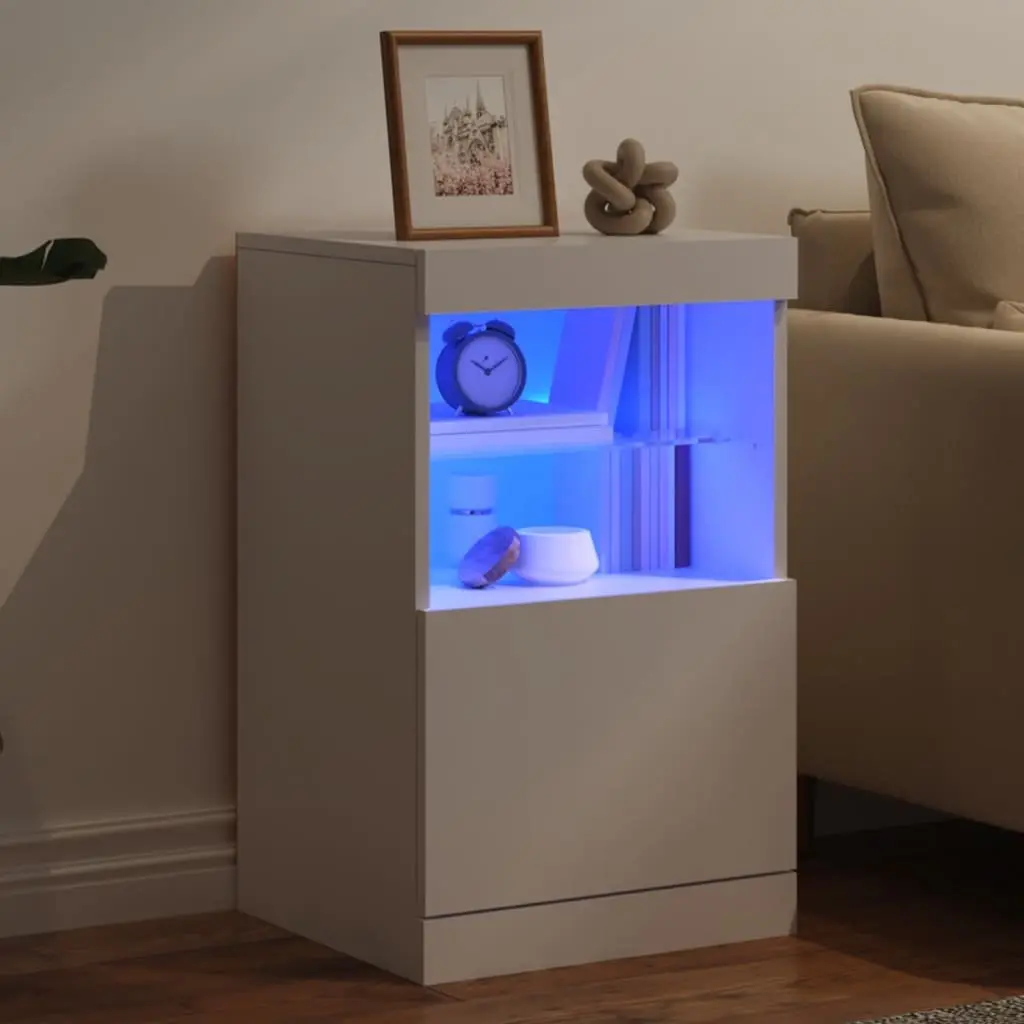 White Sideboard with RGB LED Lights