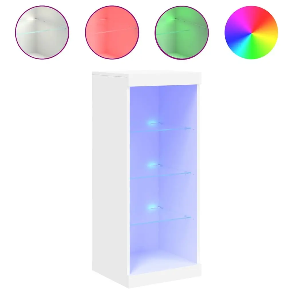 White Sideboard Storage Cabinet with RGB LED Lights