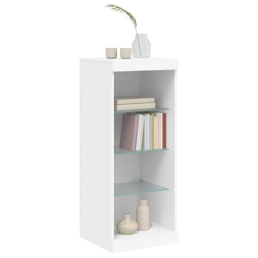 White Sideboard Storage Cabinet with RGB LED Lights