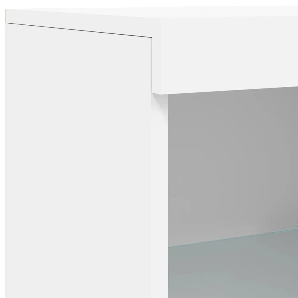White Sideboard Storage Cabinet with RGB LED Lights