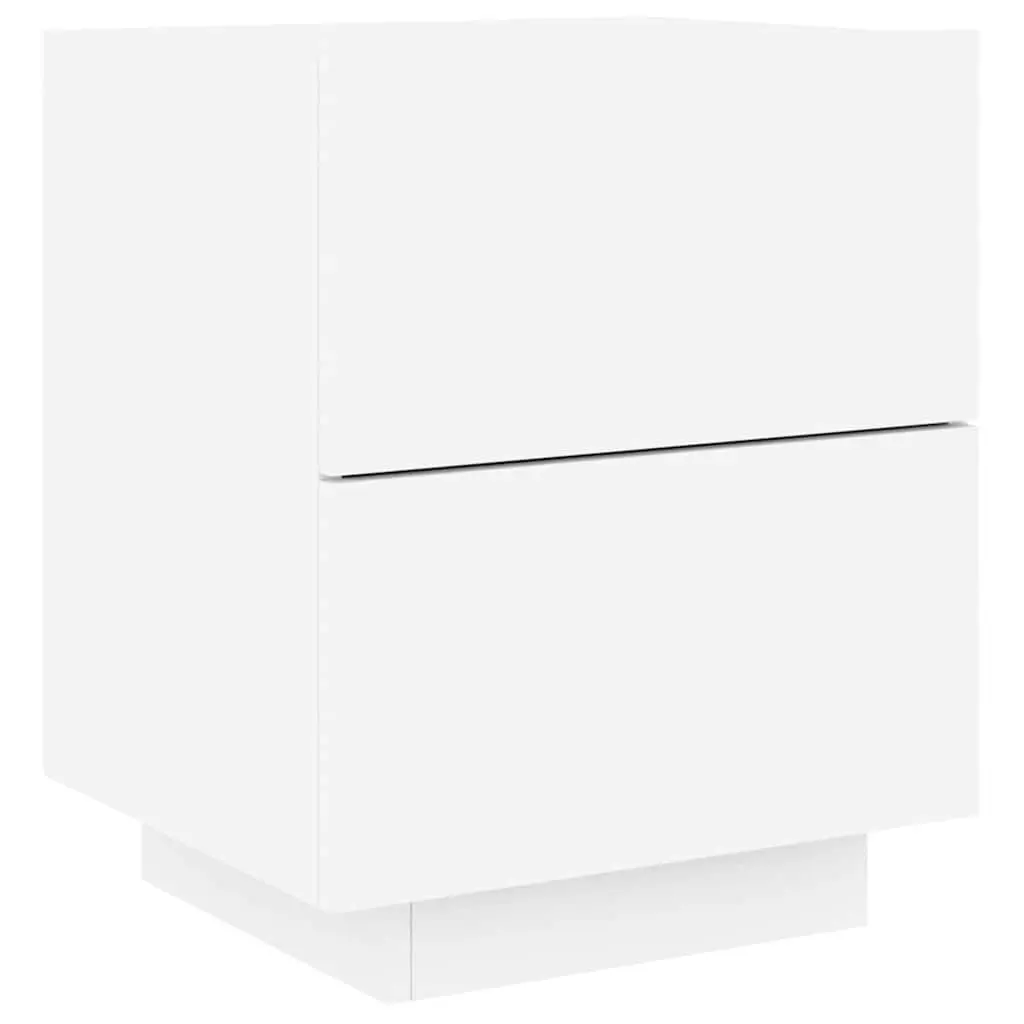 White Bedside Cabinet with RGB LED Lighting