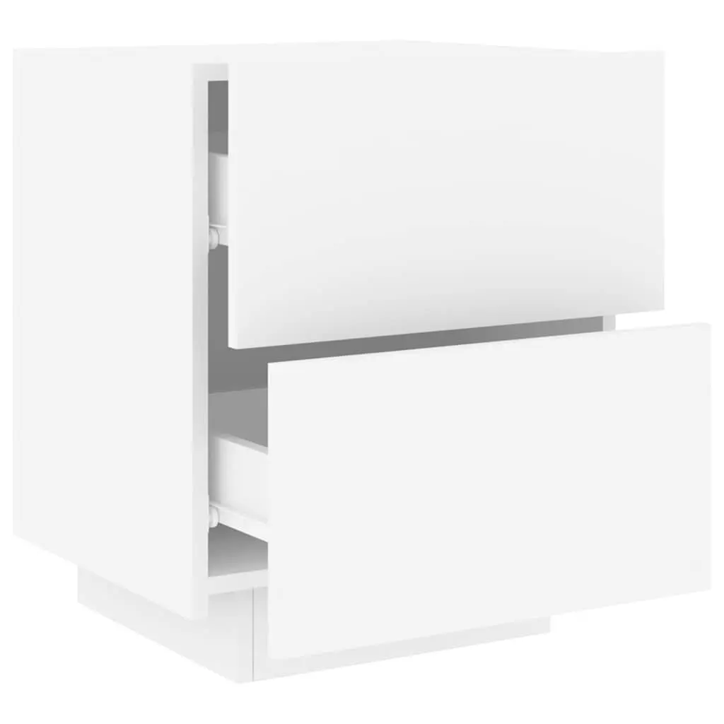 White Bedside Cabinet with RGB LED Lighting