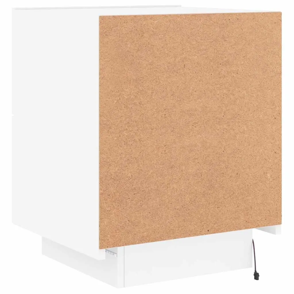 White Bedside Cabinet with RGB LED Lighting