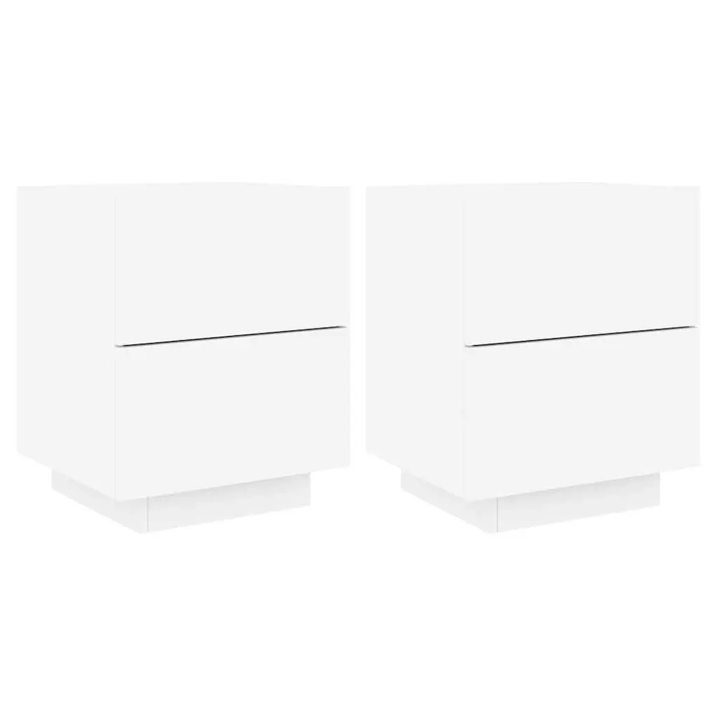 Bedside Cabinet Set with Customisable RGB LED Lights