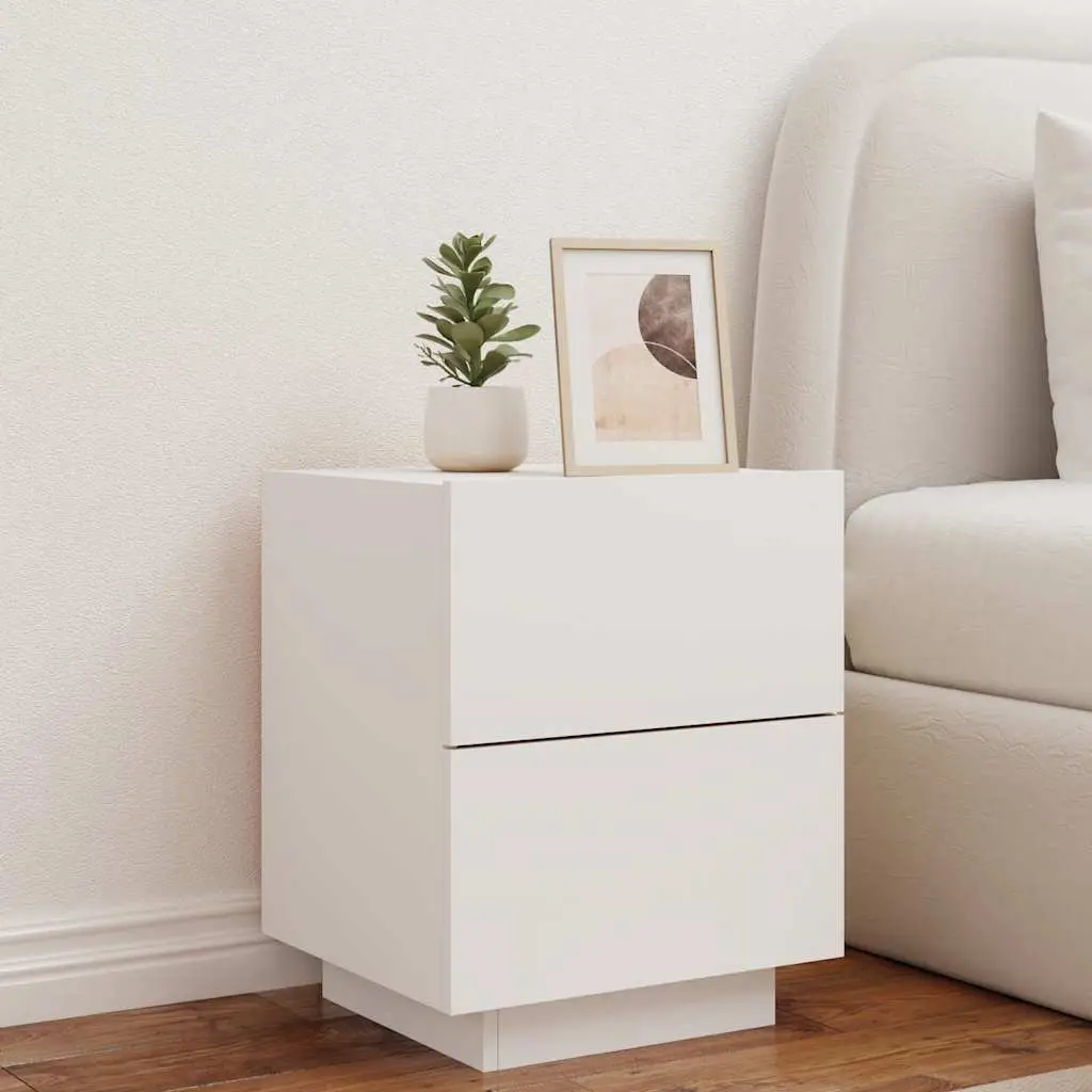 Bedside Cabinet Set with Customisable RGB LED Lights