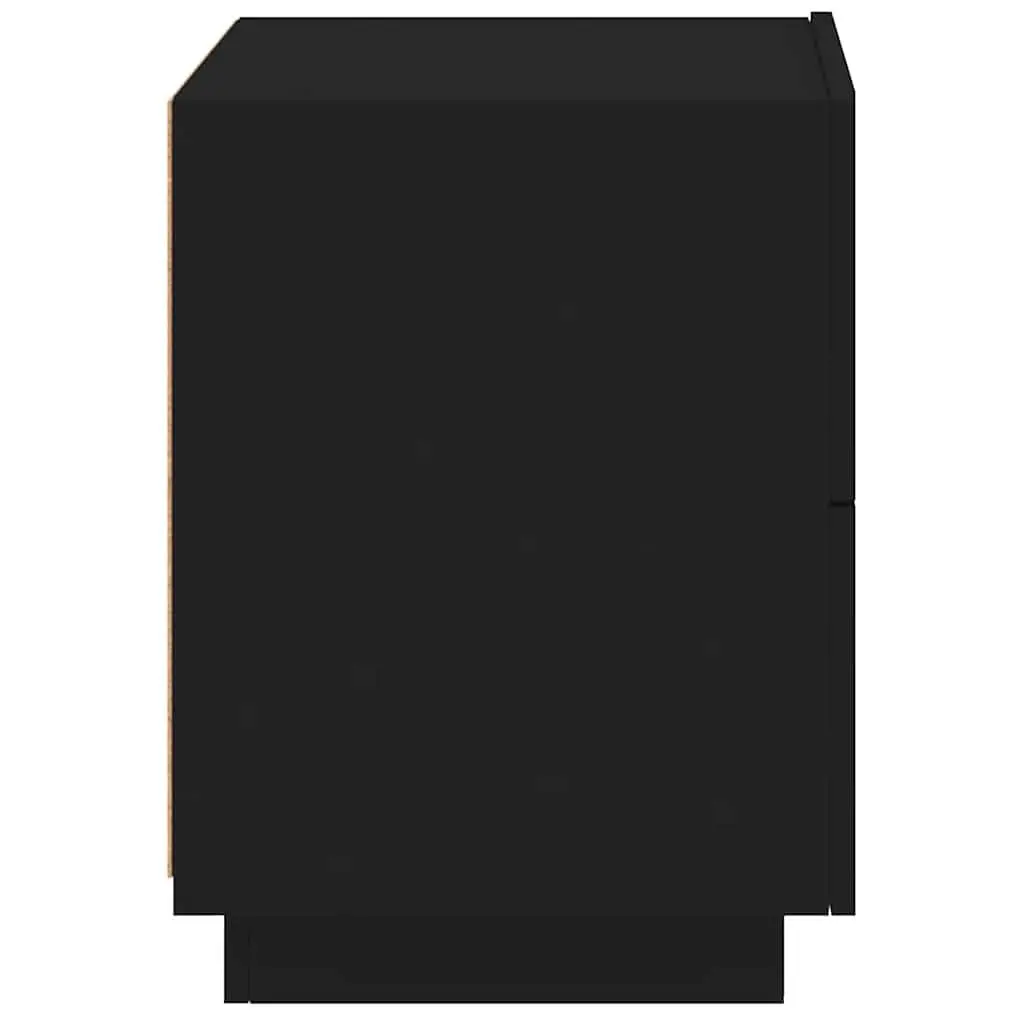 Black Bedside Cabinets with RGB LED Lights