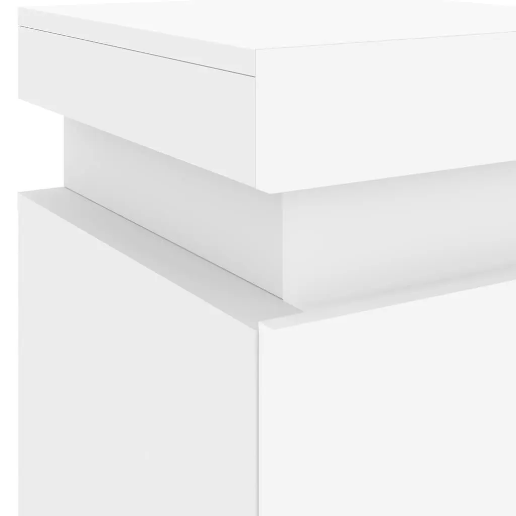 Bedside Cabinet with RGB LED Lights in White