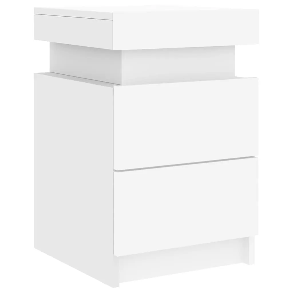 Bedside Cabinet with RGB LED Lights in White