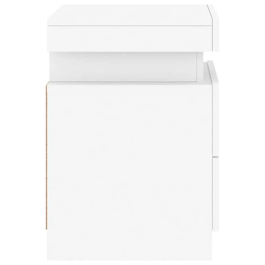 Bedside Cabinet with RGB LED Lights in White