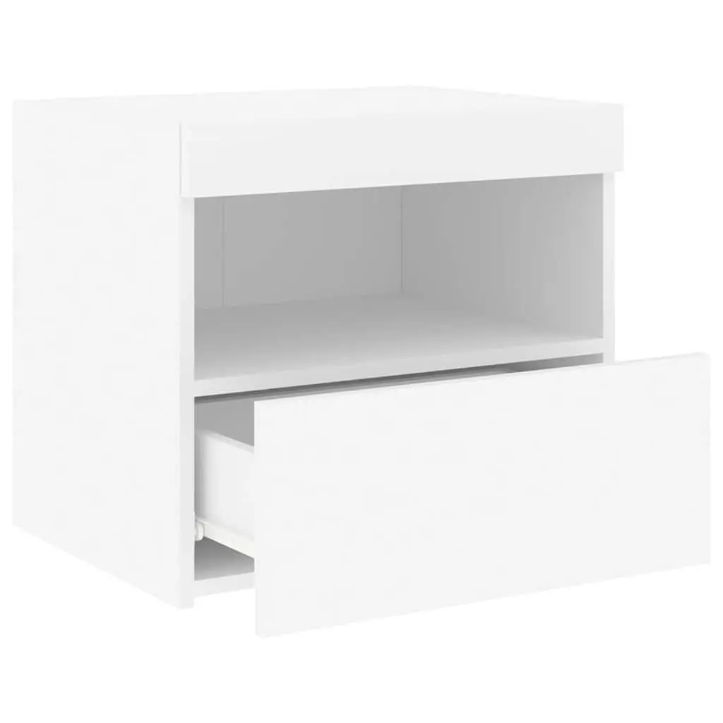 White Bedside Cabinet with RGB LED Lights