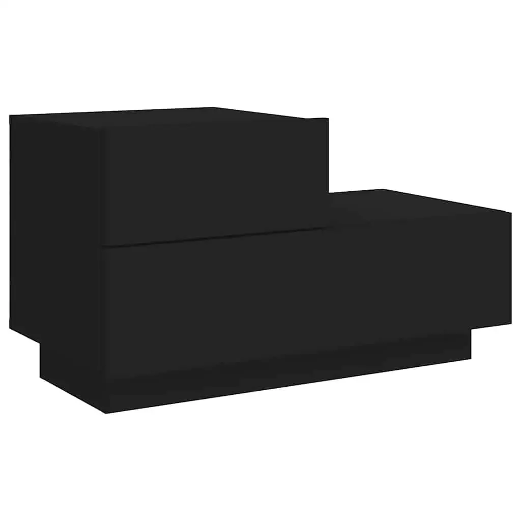 Bedside Cabinet Engineered Wood 70x36x40.5cm Black RGB LED Lights