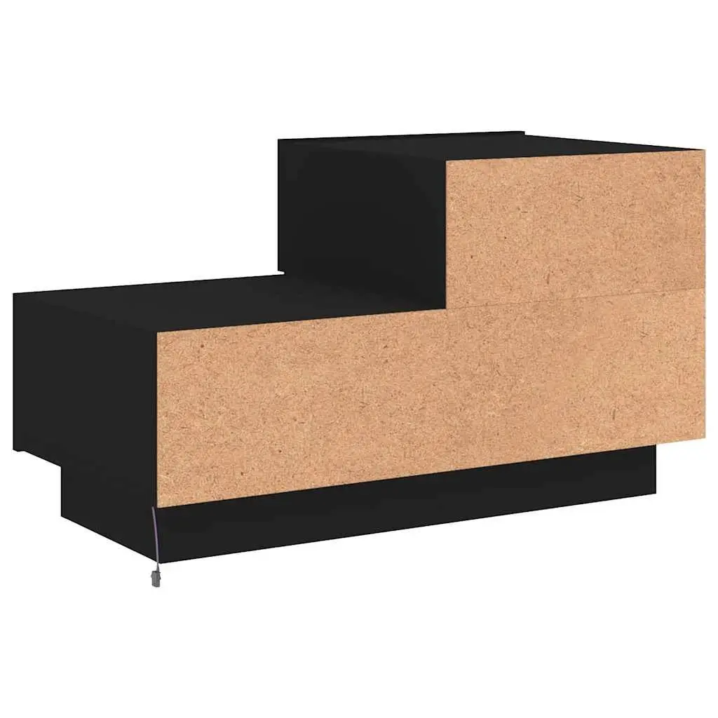 Bedside Cabinet Engineered Wood 70x36x40.5cm Black RGB LED Lights