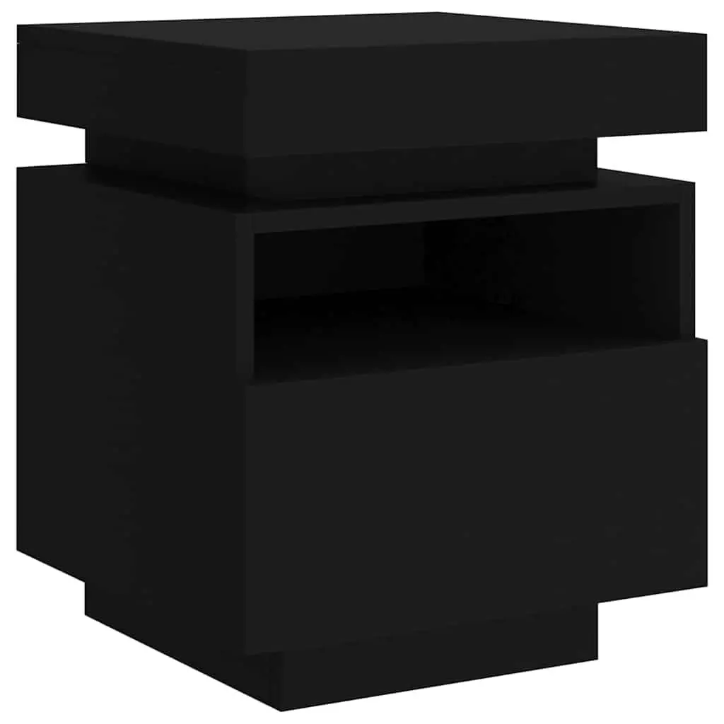 Bedside Cabinets Engineered Wood 40x39x48.5cm Black 2 Pieces