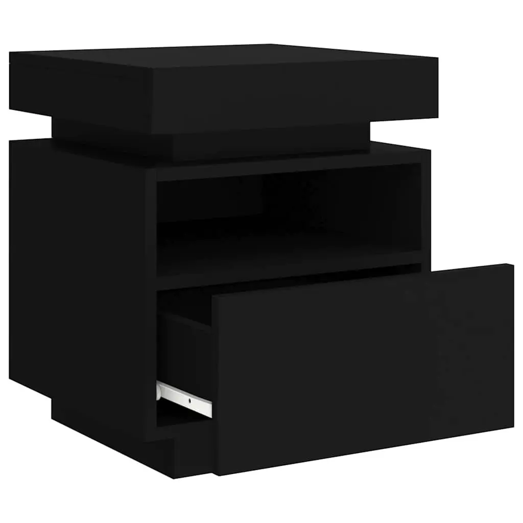Bedside Cabinets Engineered Wood 40x39x48.5cm Black 2 Pieces