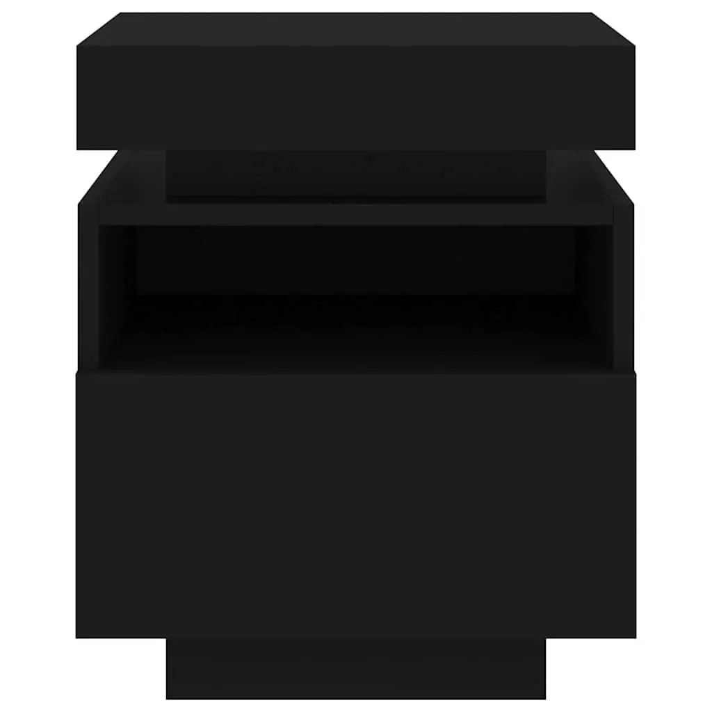 Bedside Cabinets Engineered Wood 40x39x48.5cm Black 2 Pieces