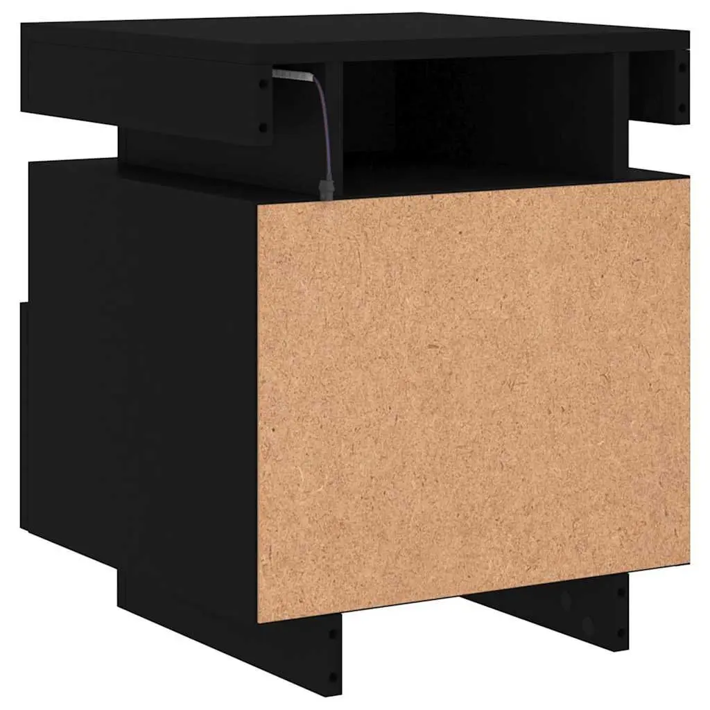 Bedside Cabinets Engineered Wood 40x39x48.5cm Black 2 Pieces